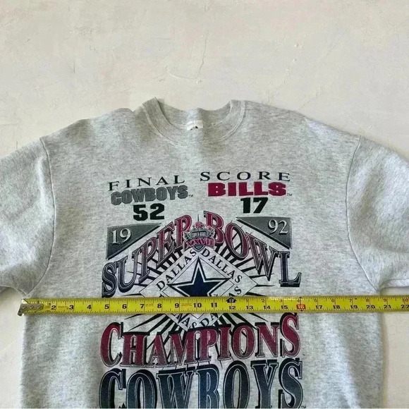 VTG 1992 NFL Dallas Cowboys Super Bowl XXVII Champions Sweatshirt L - Picture 7 of 9